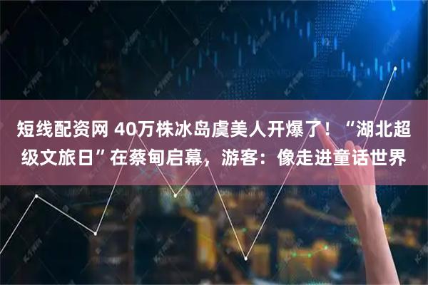 短线配资网 40万株冰岛虞美人开爆了!“湖北超级文旅日”在蔡甸启幕,游客:像走进童话世界