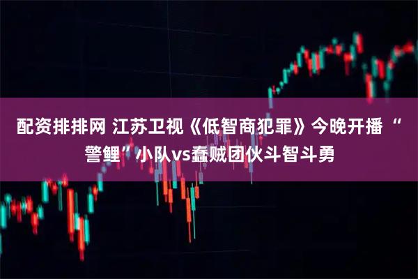 配资排排网 江苏卫视《低智商犯罪》今晚开播 “警鲤”小队vs蠢贼团伙斗智斗勇